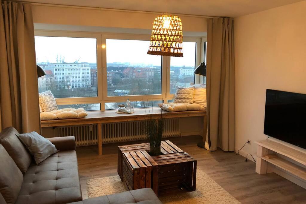 Yachtpanorama Weser und Yachthafenblick 1 Zi 7OG Bremerhaven Exterior foto